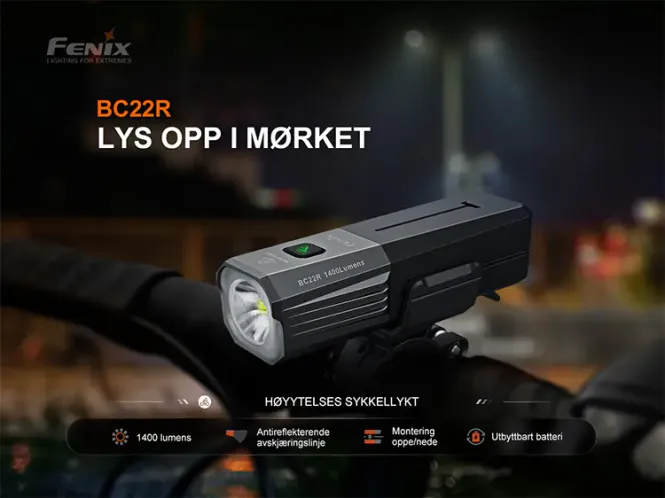 Hovedbilde Fenix sykellykt BC22R 1400LM