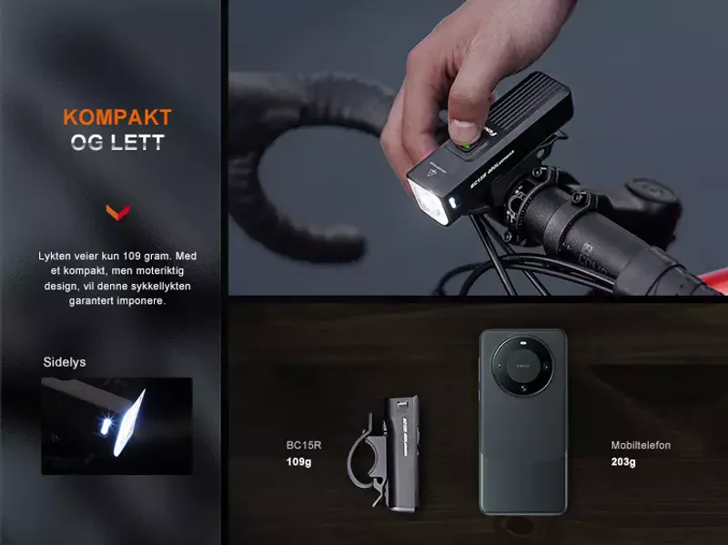 Fenix sykkellykt BC15R 400LM