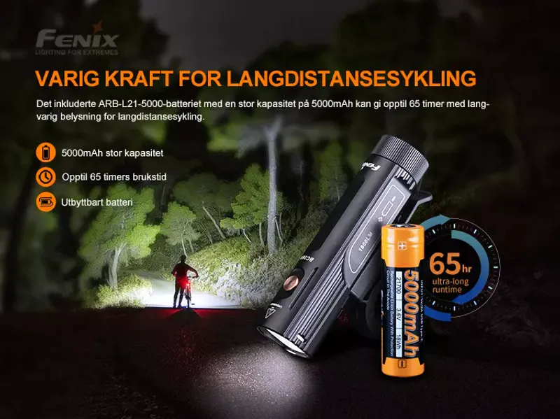 Fenix sykkellykt BC26R og baklykt BC05R V2.0