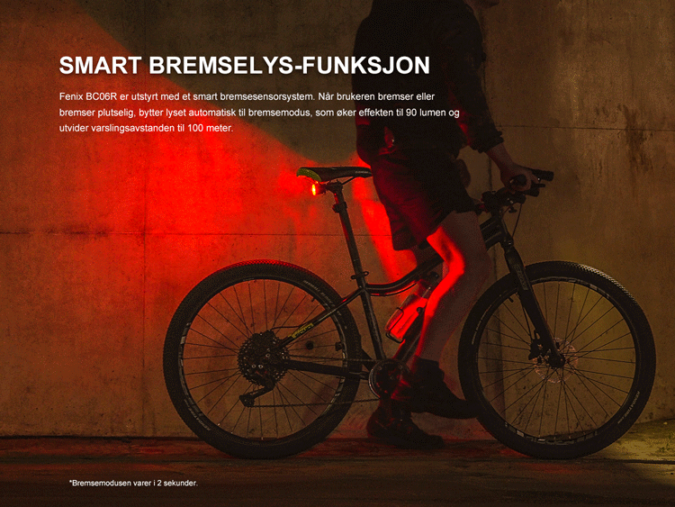 Fenix BC06R baklykt med smart bremselys